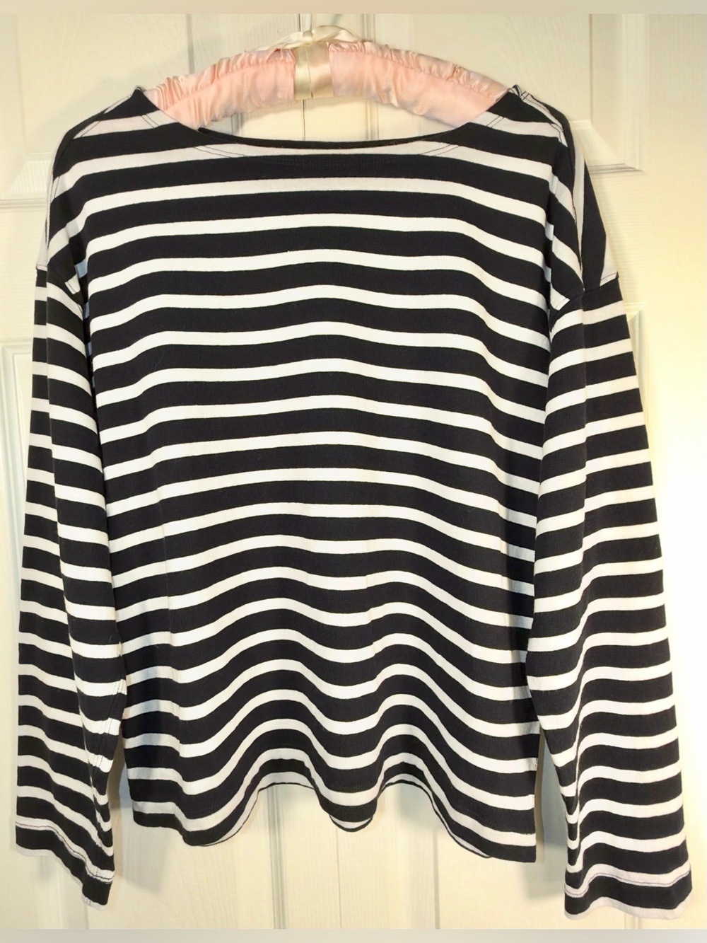 Everlane The Mariner Tee Black & Bone Striped Organic Cotton Size L NWOT